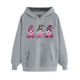 thumbnail image 3 of Visit the JURANMO Store Lightweight Hooded Sweatshirts for Women Heart Graphic Long Sleeve Valentines Pullover Tops Drawstring Casual Winter Spring Hoodie Shirts with Pocket Gray M, 3 of 5