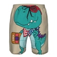 thumbnail image 4 of Disketp Men'S Swim Trunks Hawaiian Breathable Surf Beach Swimsuits Mesh Lining Beach Shorts With Pockets-Cool Dino Playing Skateboard, 4 of 9
