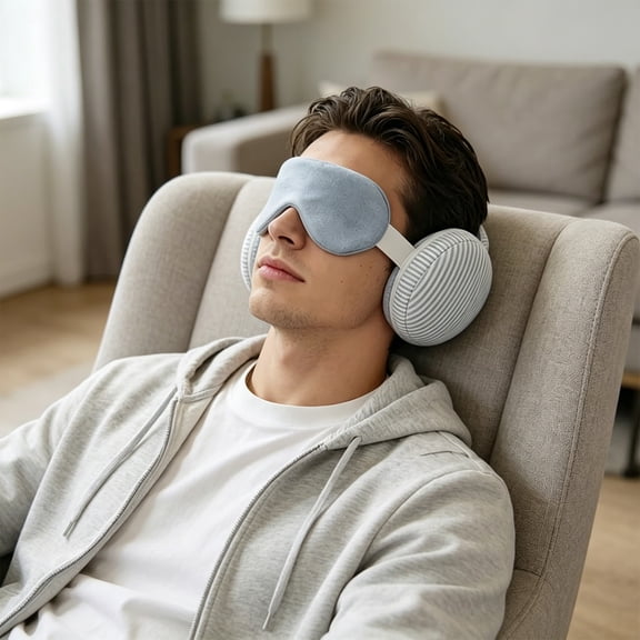 MMJ Travel Pillow 2 in 1 U Shaped Neck Pillow with Eye Mask Memory Foam for Airplane Car Office Nap 5.9x11.8in