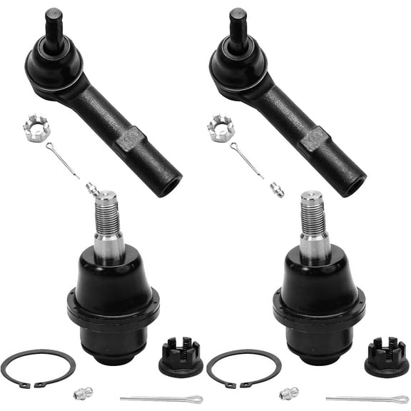 Detroit Axle - Front Lower Ball Joints Outer Tie Rods Replacement for GMC Yukon Cadillac Escalade Fits select: 2011 ,2013 CHEVROLET SILVERADO K1500 LT