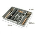 thumbnail image 5 of Tunhigl Classic 7-Compartment Silverware Tray | Expandable Cutlery Organizer for Kitchen Drawers | Space-Saving Utensil & Knife Storage Box Black, 5 of 5