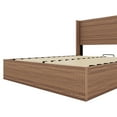 thumbnail image 5 of Lift-Up Storage Bed, Queen Size Platform Bed with Easy Hydraulic Mechanism, Grooved Headboard and Ample Under-Bed Space, Walnut, 5 of 10
