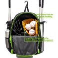 thumbnail image 6 of Ksports Shoe Compartment & Fence Hook Baseball Bag Black/Green, 6 of 9