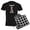 With Checker Pant, variant on - Mini Schnauzer Dad Men's Dark Pajamas - Men's Dark Loose Fit Cotton Pajama Set