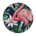 thumbnail image 4 of Autua Pink Flamingo Lily Round Tablecloth | Stain-Resistant Washable Indoor Outdoor Restaurant Wedding Party Decoration Fitted with Elastic Edge 54"-58, 4 of 8