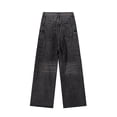 thumbnail image 4 of Letdown Men Graffiti Baggy Jeans Retro Washed Denim Pants Drop Crotch Baggy Trousers With Rhinestone Embellishments Distressed Wide Leg Casual Bottoms Y2K Skater Trousers - d-Black,XL, 4 of 4