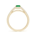 thumbnail image 2 of ANGARA Natural 1 Ct Emerald-Cut Emerald Ring with Diamond Halo in 14K Yellow Gold for Women (Size-7x5mm) | May Birthstone, Birthday, Anniversary, Jewelry Gift for Women | Natural Emerald Ring, 2 of 11