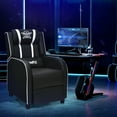 thumbnail image 2 of Gymax Massage Gaming Recliner Chair Racing Single Lounge Sofa Home Theater Seat White, 2 of 10