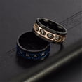 thumbnail image 3 of HIJONES Men Women's Rotatable Hollow Roman Numeral Stainless Steel Ring Vintage Personalized Number Hip Hop Ring Band Finger Jewelry Rose Gold Size 10, 3 of 5