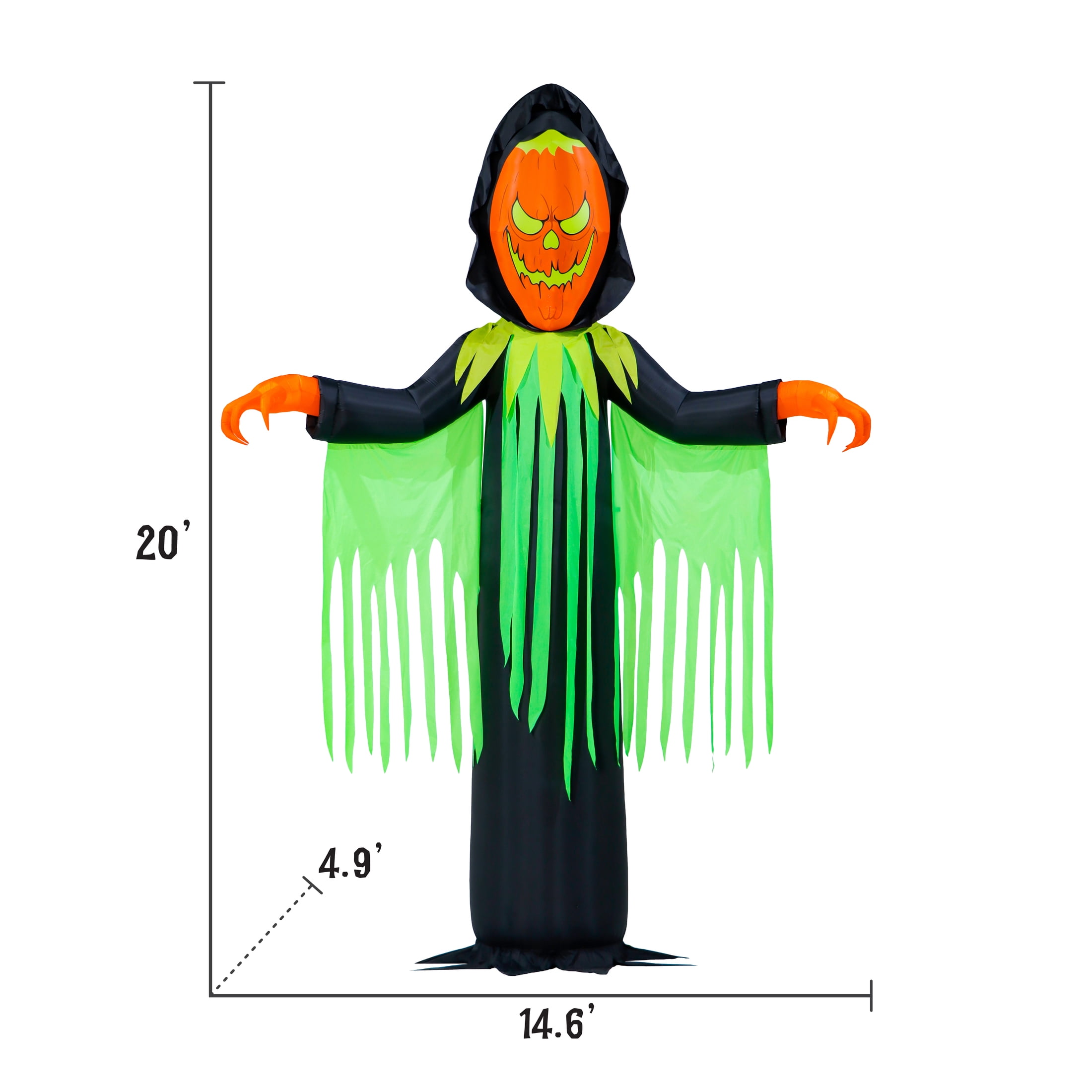 20 ft LED Inferno Pumpkin Reaper Halloween Inflatable
