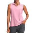 thumbnail image 4 of BODOAO Golf Polo Shirts for Women Sleeveless Summer Sports Athletic Workwear Quick Dry Lightweight Collared Tank Tops for Tennis Workout Golf Casual Daily Wear and Travel Pink 3XL, 4 of 9