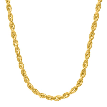 Simply Gold Glitter Rope Chain Necklace in 10kt Gold