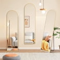 thumbnail image 2 of TINKLE WELL Metal Framed Arched Full Length Mirror 59"x16", Floor Standing, Gold, 2 of 9