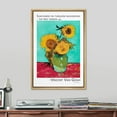 thumbnail image 2 of PixonSign Framed Canvas Print Wall Art Vincent Van Gogh Sunflower Turquoise Background Classic Vintage Illustrations Fine Art Decorative Multicolor for Living Room, Bedroom, Office - 24"x36" NATURAL, 2 of 5