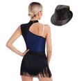 thumbnail image 2 of YONGHS Womens Sleeveless Latin Jazz Dance Leotard Tuxedo Bodysuit Dress With Hat Navy Blue XL, 2 of 7