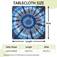 thumbnail image 2 of Blue White Tie Dye Spiral Pattern Square Fitted Tablecloth with Elastic Edge,Square Table Cover,Washable Elastic Table Cover for Home Kitchen Party Decor 36"x36", 2 of 6