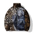 thumbnail image 3 of Abrigos de invierno de algodón con estampado digital 3D, chaquetas casuales de moda para hombre, con algodón añadido y espesado, novedad en parkas para hombre, 3 of 5