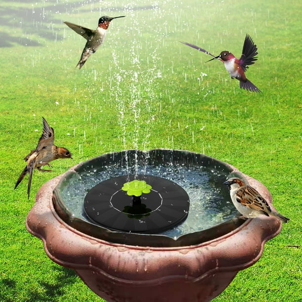 Pompe de fontaine solaire 1,4 W pour bain d'oiseaux, buse 6 en 1