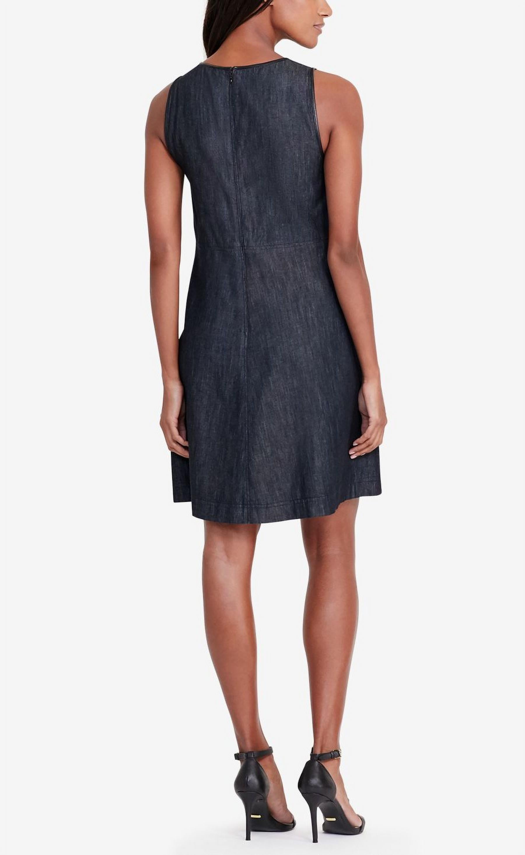 Lauren Ralph Lauren Faux Leather Trim Denim Dress - Walmart.com