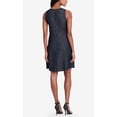 thumbnail image 2 of Lauren Ralph Lauren Women's Faux-Leather-Trimmed Denim Dress (6, Mineral Blue), 2 of 3