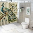 thumbnail image 6 of JRXY Vintage Blue Elegant Colorful Peacock Double Side Shower Curtain Multiple Sizes White, 6 of 6