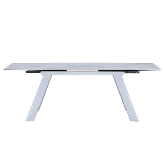 Expandable Gloss Ceramic Dining Table 71" to 89"