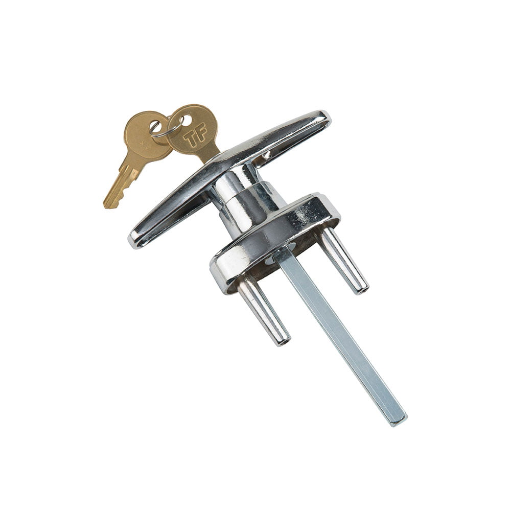 Vintage Henderson T handle Door Gear lock for garage complete with keys unused. 