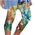 thumbnail image 2 of Leggings for Women under $5! Cagogo Beach Capris for Womens Floral Print Soft Stretchy Lounge Capri Leggings Athletic Gym Knee Length Plus Size Casual Summer Elastic Waist Cropped Pants, 2 of 6