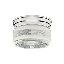 Design House WM950199 Traditional 2-Light Indoor Ceiling Mount Dimmable Clear Prismatic Glass for Bedroom Hallway Kitchen Dining Room, Polished Chrome