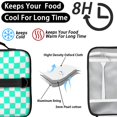 thumbnail image 3 of Blue and White Checkered Pattern Insulated Lunch Bag with Shoulder Strap and Bottle Holder,Bento School Lunch Bag Box,11x9.5x3.5 Inches, 3 of 3