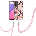 thumbnail image 2 of Flower Pattern Case for Samsung Galaxy A33 5G, Detachable Shoulder Strap Lanyard Crossbody Slim Lightweight Floral Cover with Soft Silicone Shockproof Drop Resistant Case,Pink, 2 of 7