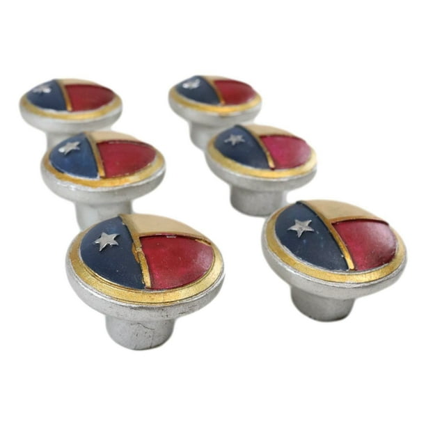 Set Of 18 Patriotic Western Rustic Texas Lone Star Flag Door Pull Knobs