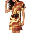 thumbnail image 2 of Lsque orange lightning Pattern Nightgowns for Women Sleep Shirts Short Sleeve Nightshirt Pullover Nightdress Soft Sleepwear Relaxed Fit Nightdress, 2 of 6