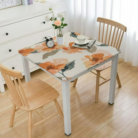 

Awerp Rich and Colorful Small Floral Fragments Square Tablecloth with Elastic Edge 100% Polyester Fiber 46*46