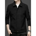 thumbnail image 3 of TNZI 1pc Men's Spring and Autumn jacket: Casual loose lapel retro men's versatile long-sleeved jacket, soft pluse-sized men's loose and simple jacket, 3 of 5