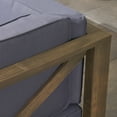 thumbnail image 5 of GDF Studio Keith Outdoor Acacia Wood 8 Seater Sectional Sofa Set with Fire Pit, Blue, 5 of 12