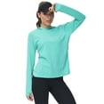 thumbnail image 3 of Satankud Women's Long Sleeve Hoodie Shirts Plus Size UPF 50+ Sun Protection UV Outdoors T-Shirt LightGreen M, 3 of 7