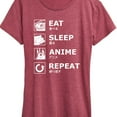 thumbnail image 3 of Instant Message - Eat Sleep Anime Repeat - Women's Short Sleeve Graphic T-Shirt, 3 of 6
