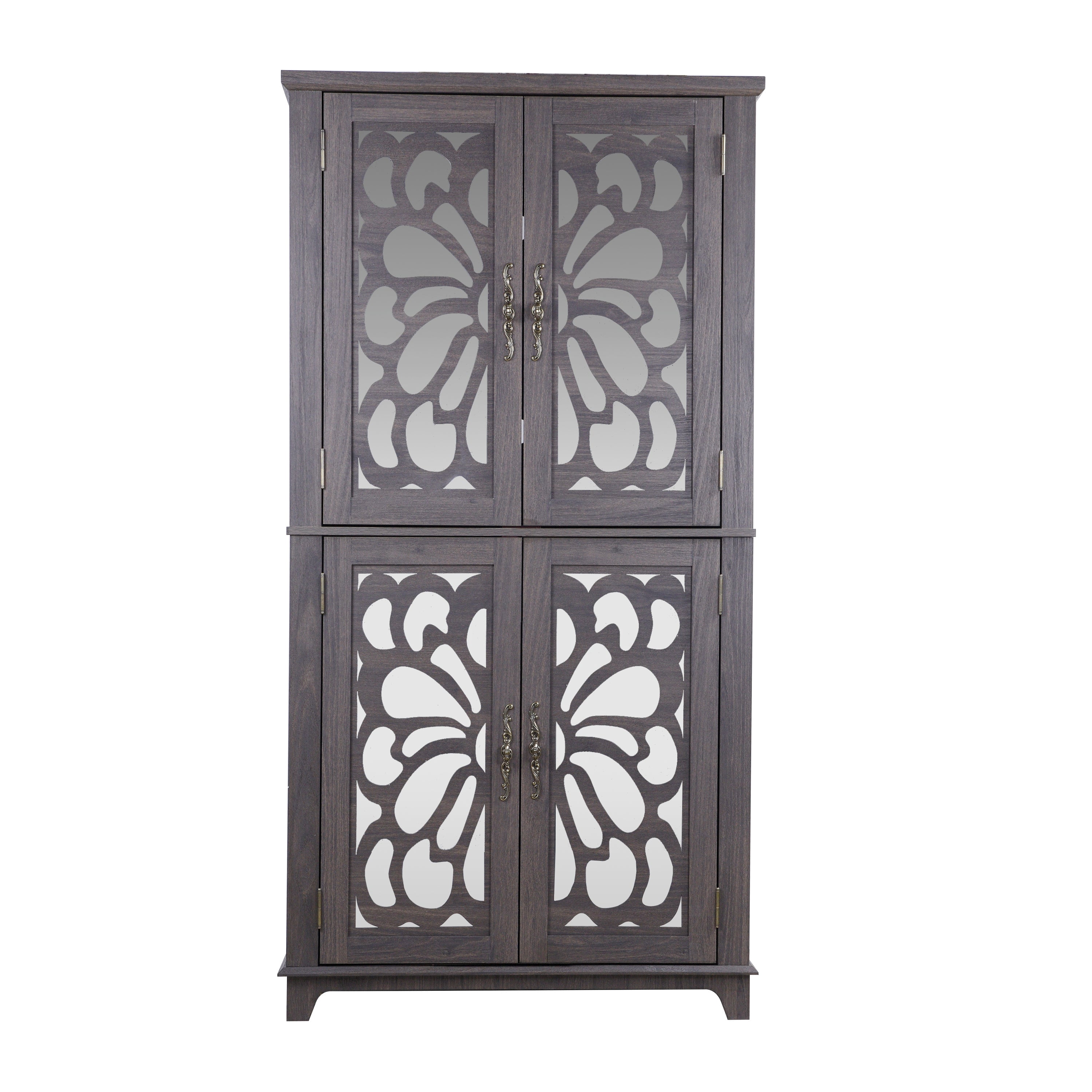 Sailvan Display Sideboard Buffet with 4 Acrylic Mirrored Doors & Adjustable Shelves