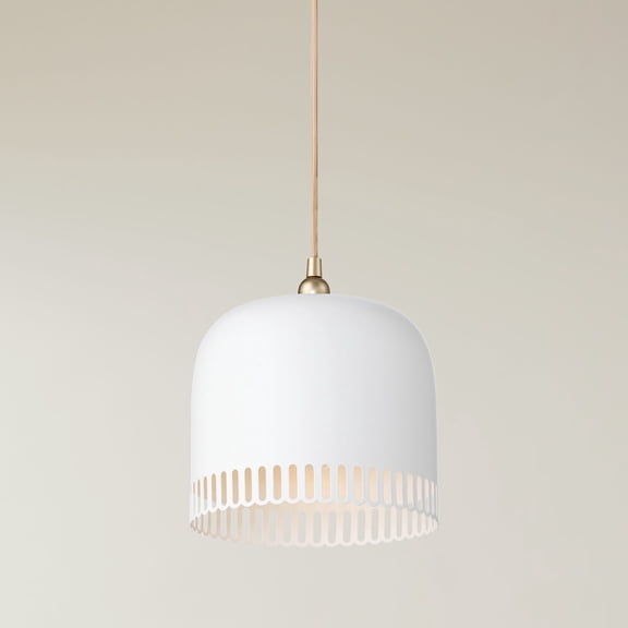 Possini Euro Design Possini Euro Enna 8 1/2" Wide White and Soft Gold Mini-Pendant Light