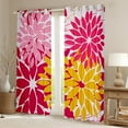 thumbnail image 2 of Manfei Flower Floral Curtains and Drapes (38x45),Boho Dahlia Blackout Curtains for Bedroom,Pink Yellow Red Curtains Pack of 2 (38x45),Ultra Soft Bedroom Decoration, 2 of 6