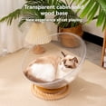thumbnail image 5 of Acrylic Ice Cave Cat Bed with 360° View & Rotating Toy: All-Season Safe Space Capsule Design, Food-Grade Durable, Non-Slip Base, Detachable Structure for Easy Cleaning - Small Size (25×25×32cm), 5 of 5