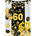 thumbnail image 4 of BIRLON 60th Birthday Decorations, Men and Women Birthday Party Supplies, Happy Birthday Poster and Pennants, Black Balloon, Gold Balloon, Happy Birthday Printed Balloon(Black Gold), 4 of 5