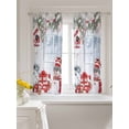 thumbnail image 3 of Xmas Snowman Birds Curtains 54 Inch Length,Sheer Curtains for Bedroom Living Room Window Christmas Green Silver Pine Snowflake Rod Pocket Drapes Kitchen Curtains Small Half Window 52"x54" 2 Panels, 3 of 7