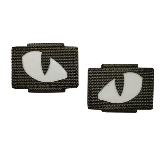 Apliques de parches de ojos de gato Sunnimix Bordados Que Brillan en Los Ojos Oscuros para Sombreros Gorras Bolsos Chaquetas Verde