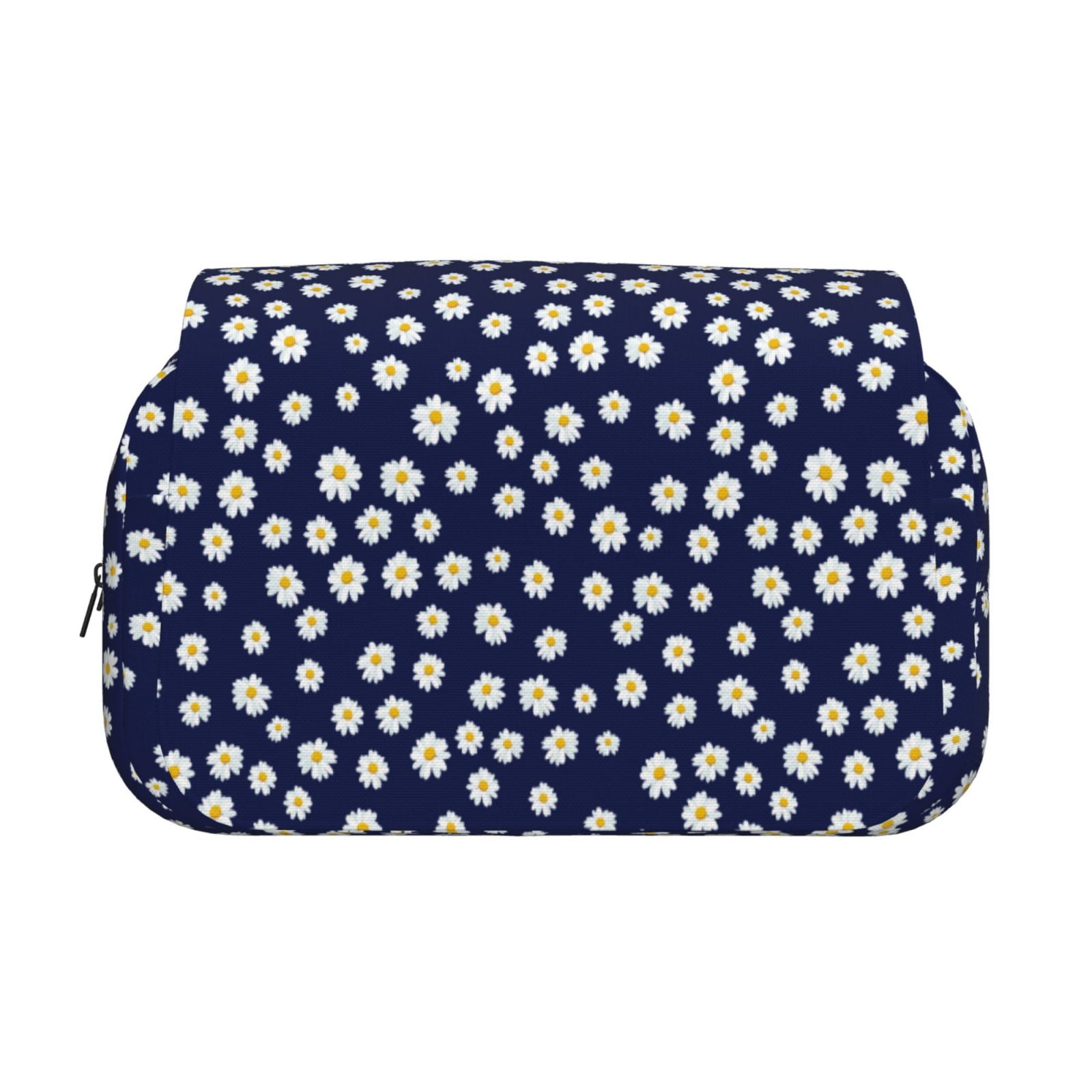 Rateoe Daisies Flowers Pattern Double Clamshell Pen Case, Storage Organizer with Two Zipper Compartments– Holds Up to 50 Pencils & Pens