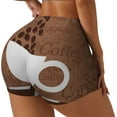 thumbnail image 2 of Fotbe Coffee Cafe Cup Seamless Shorts, Womens Workout Shorts High Waist Stretch Booty Short for Gym/Yoga/Running/Biking-X-Large, 2 of 9