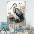 thumbnail image 2 of Designart Cute Heron Floral Art III Canvas Wall Art, 2 of 5