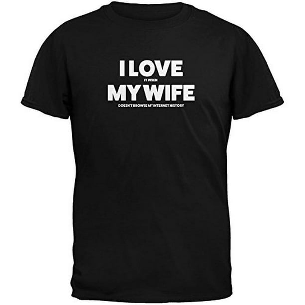 Old Glory Valentines I Love My Wife Internet History Black Adult T Shirt Large