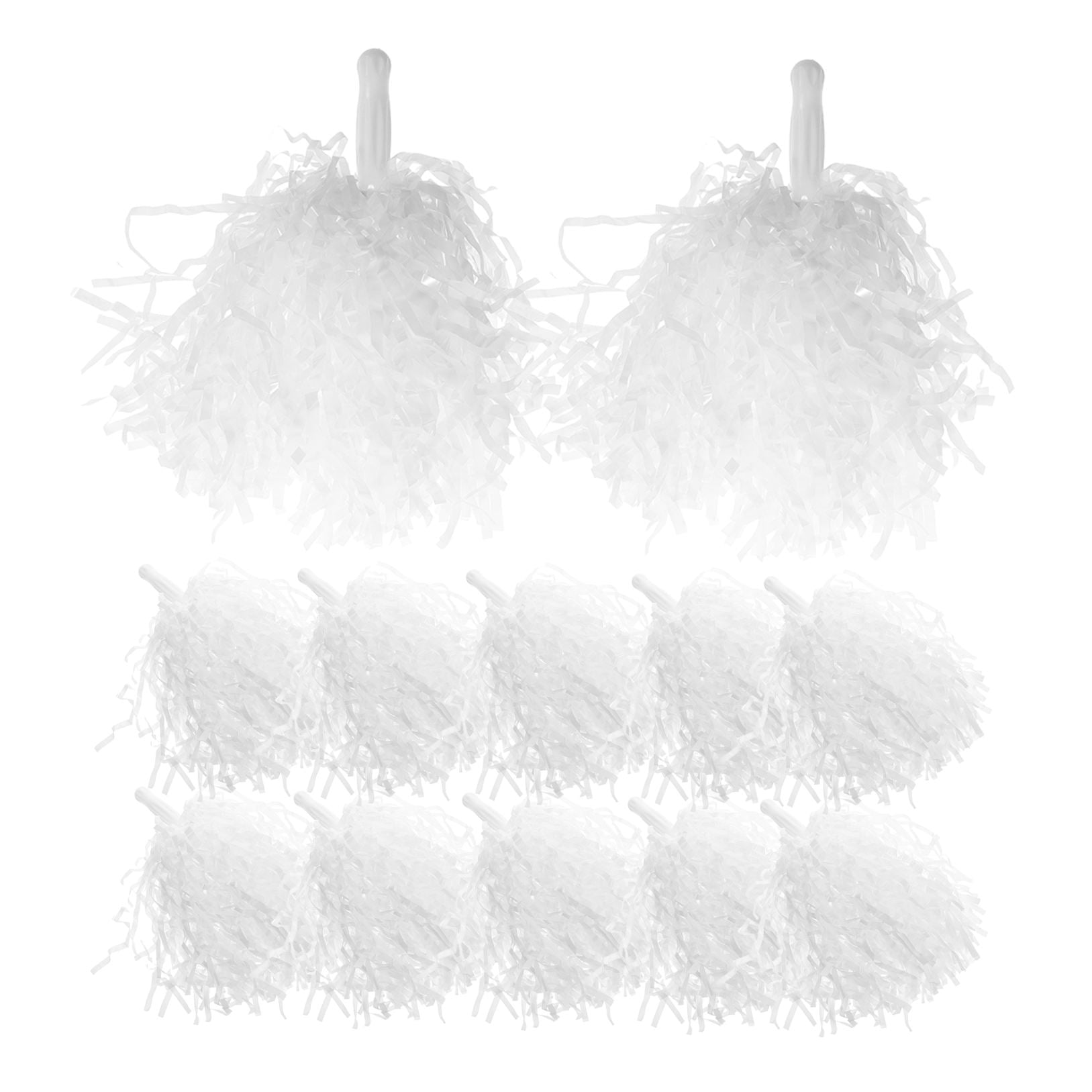 GOOHOCHY 12pcs Metallic Cheerleading Pom Poms for Dance Teams, Sports Events, and Cheerleaders with Flower Design